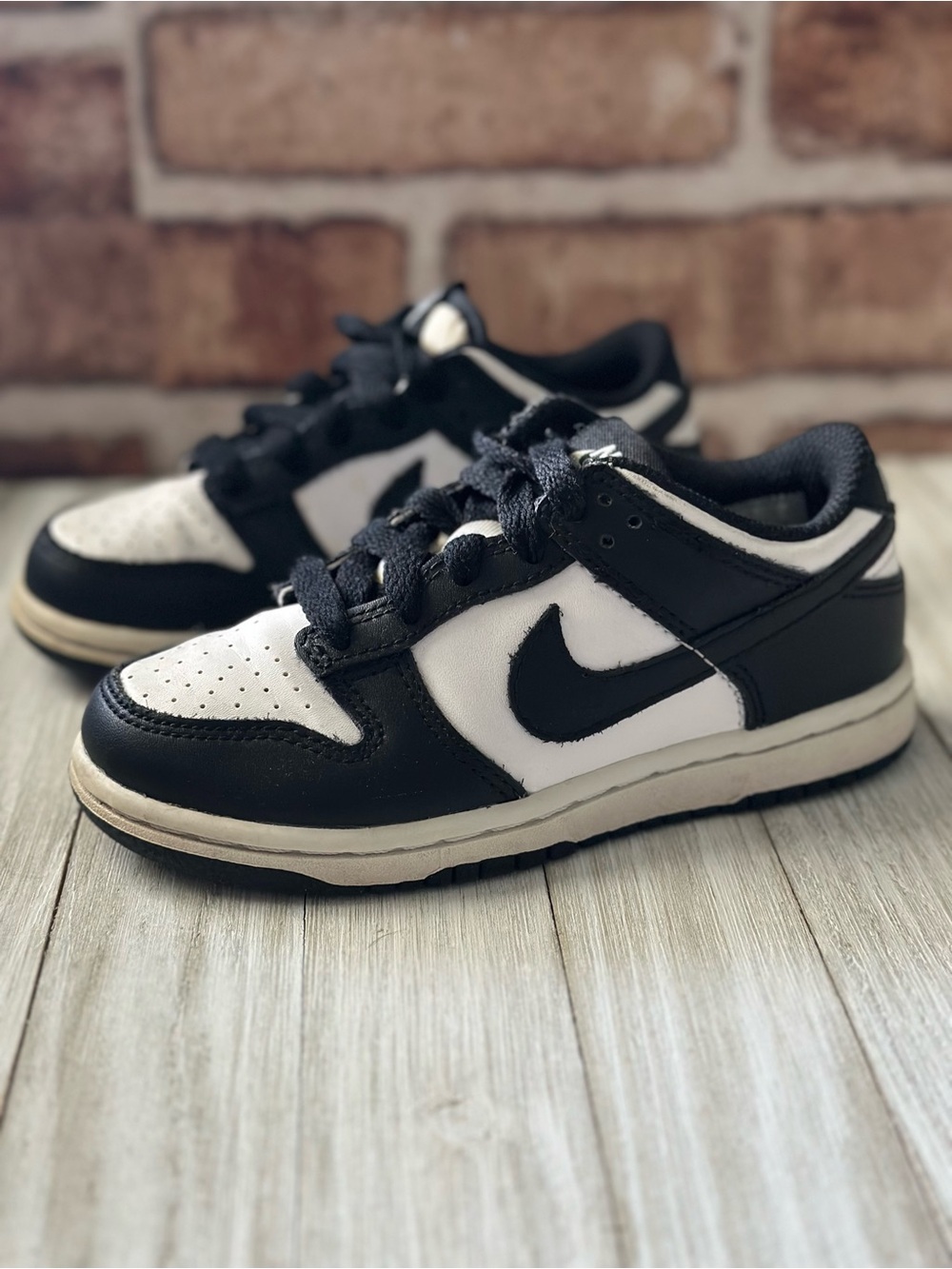 Nike Dunk Low Panda Black White Kids Size 11C CW1588-100 Youth Sneakers Shoes